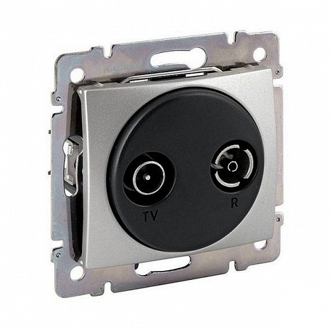 Legrand 770134 Розетка TV-FM 14дБ проходная Алюминий Legrand Valena