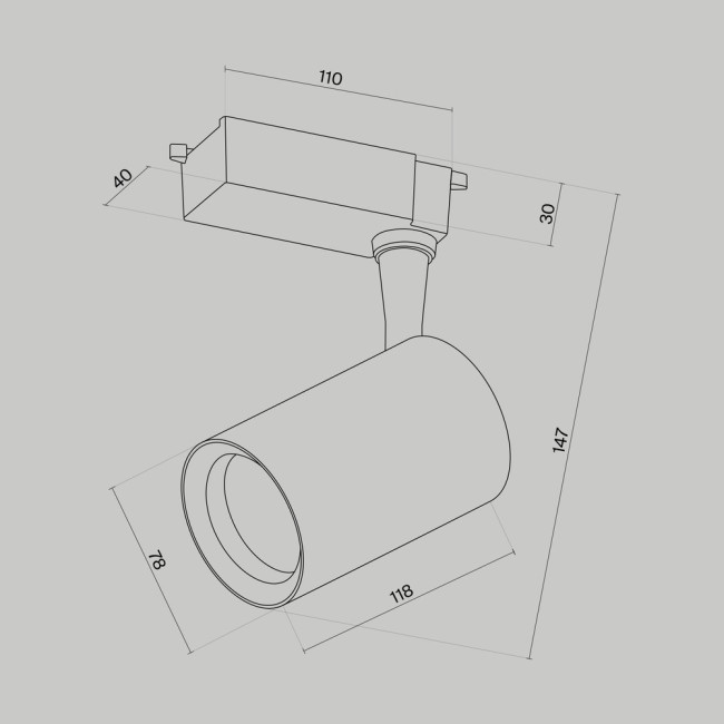 Трековый светильник Vuoro Maytoni Technical TR003-1-10W4K-W-B
