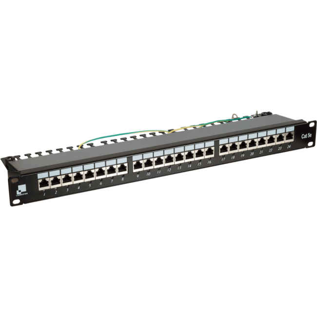 Патч-панель 24 порта с индикаторами, STP, кат.5E, 1U, Lanmaster LAN-PPi24S5E