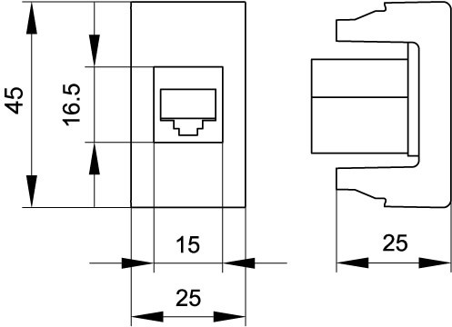 Розетка RJ-45 кат.6,Viva,1 мод.,сер DKC 45158