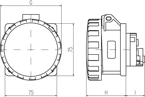 Розетка панельная IP67 16A 2P+E 230В DKC DIS4271663 Розетка панельная IP67 16A 2P+E 230В DKC DIS4271663