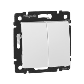 Legrand 774405 Выключатель двухклавишный - Valena - 10 A - 250 В~ - White