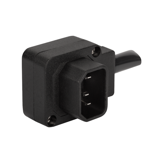 Вилка IEC 60320 C14, 10A, 250V, угловая, разборная, черная, Lanmaster LAN-IEC-320-C14/90
