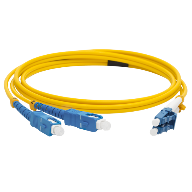 Патч-корд оптический LANMASTER, LSZH, дуплексный, LC/UPC-SC/UPC, SM OS2, 2.0 м, Lanmaster LAN-2LC-2SC/SU-2.0