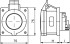Розетка панельная IP44 32A 2P+E 230В DKC DIS4223263