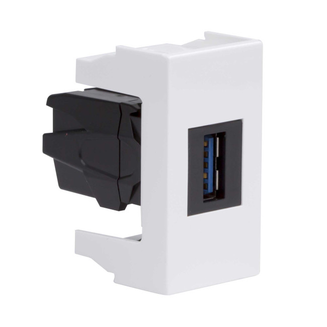 USB 3.0 розетка, Viva, белая, 1 мод. DKC 43018
